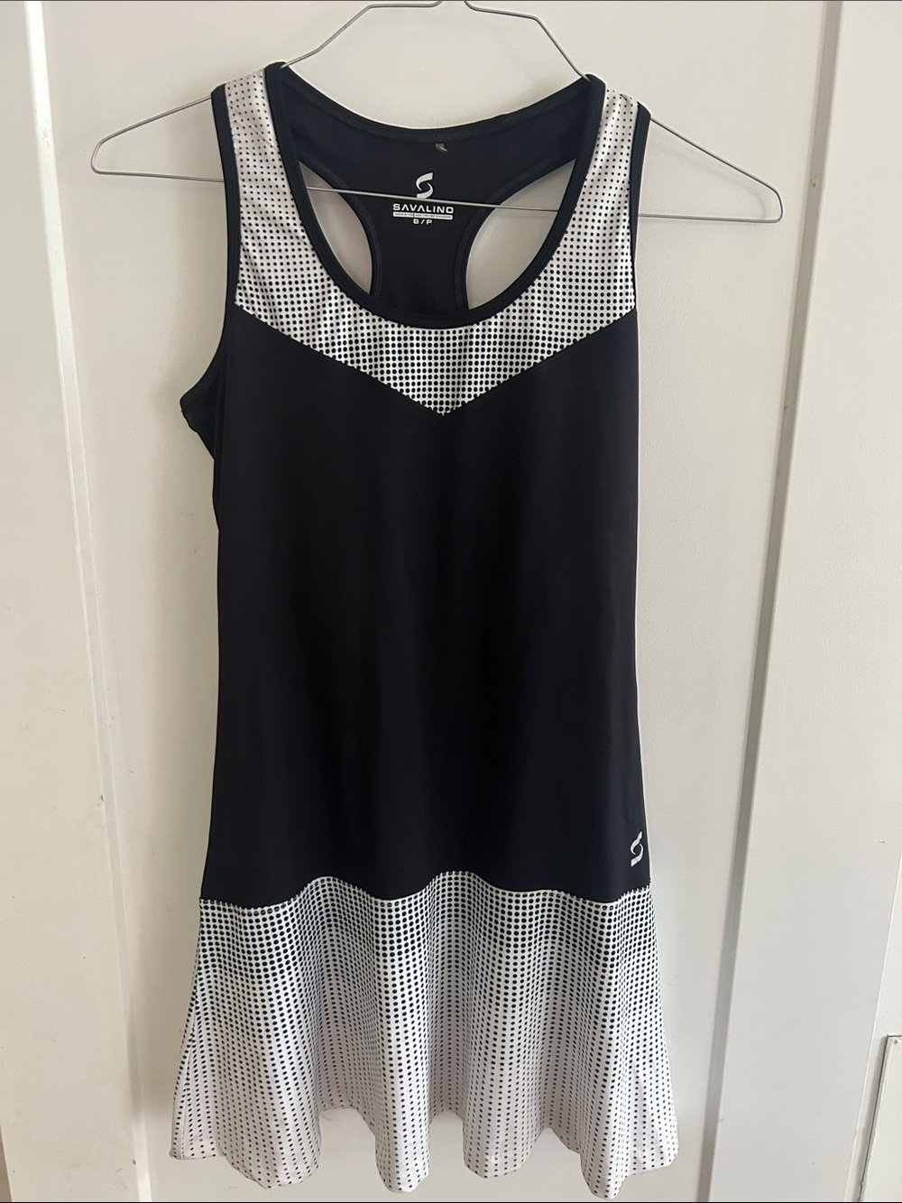 Savalino Black & White Polka Dot Athletic Dress Golf Tennis Pickleball dress